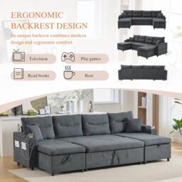 Urban Meuble 4-Seater U-Shaped Sleeper Sofa with Storage - thumbnail 9