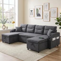 Urban Meuble 4-Seater U-Shaped Sleeper Sofa with Storage - thumbnail 2