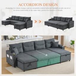 Urban Meuble 4-Seater U-Shaped Sleeper Sofa with Storage - thumbnail 7