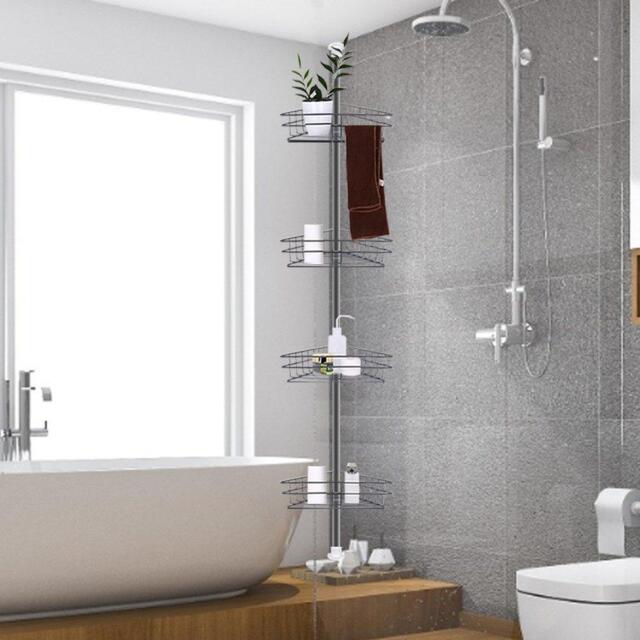 LIFE IDEAS 4 Tier Metal Corner Shower Shelf Black - image 1