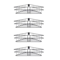 LIFE IDEAS 4 Tier Metal Corner Shower Shelf Black - thumbnail 4