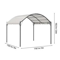 Breeins 10x10ft Outdoor Metal Arched Pergola with Canopy - thumbnail 7