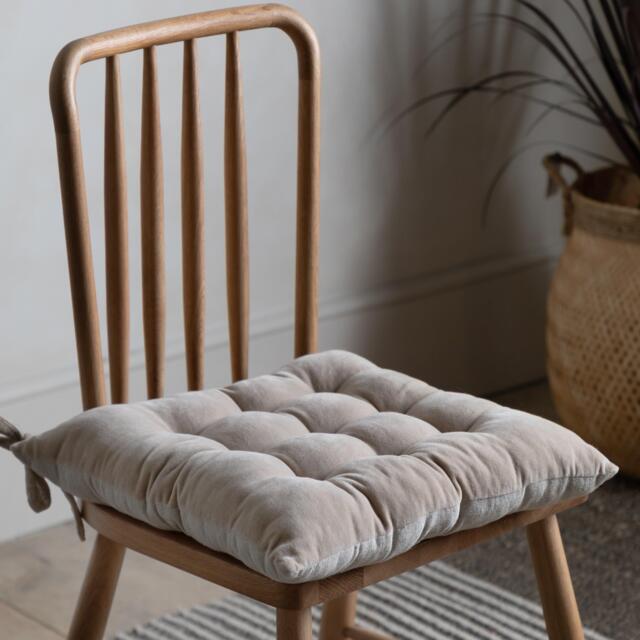 Gallery Cotton Velvet Seatpad Natural 430x430mm