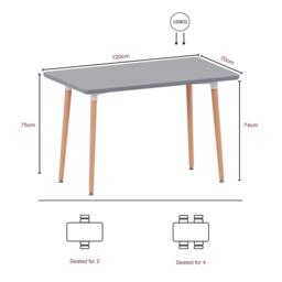 Lassic Vida Designs Batley 4 Seater Square Dining Table - thumbnail 2