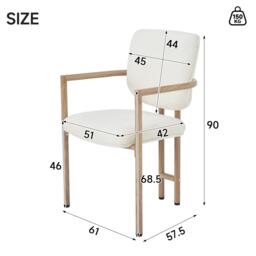 Urban Meuble Set of 2 Dining Chairs with Armrests Boucle - thumbnail 6