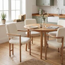 Urban Meuble Set of 2 Dining Chairs with Armrests Boucle - thumbnail 3