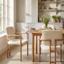 Urban Meuble Set of 2 Dining Chairs with Armrests Boucle