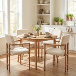 Urban Meuble Set of 2 Dining Chairs with Armrests Boucle - thumbnail 2