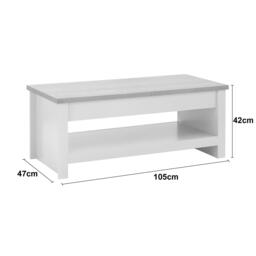GFW GFW Lancaster Lift Up Coffee Table - thumbnail 6