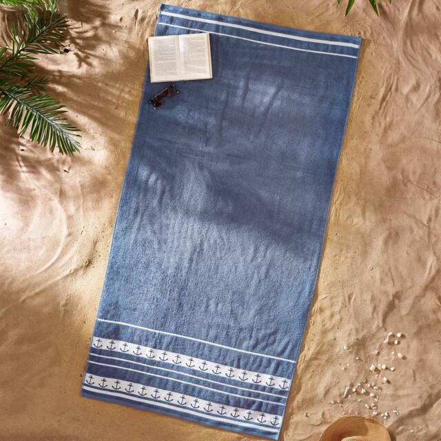 Catherine Lansfield Anchors Cotton Extra Large Beach Towel - image 1
