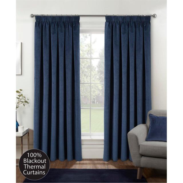 Enhanced Living Oxford Velvet 100% Blackout Tape Top Curtains - image 1