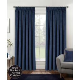 Enhanced Living Oxford Velvet 100% Blackout Tape Top Curtains - thumbnail 1