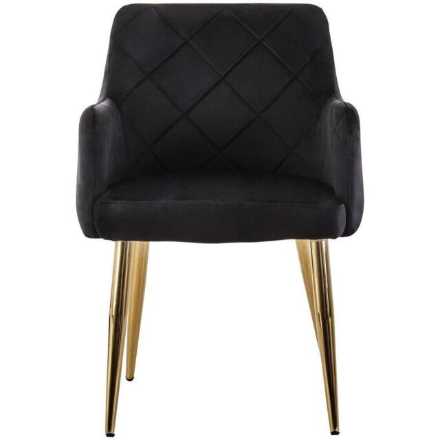 Interiors by Premier Tamzin Black Velvet Angular Dining Chair - image 1
