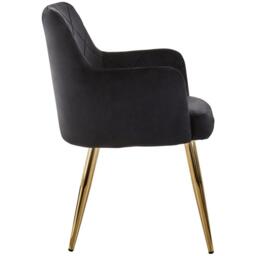 Interiors by Premier Tamzin Black Velvet Angular Dining Chair - thumbnail 4