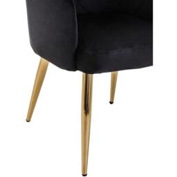 Interiors by Premier Tamzin Black Velvet Angular Dining Chair - thumbnail 3