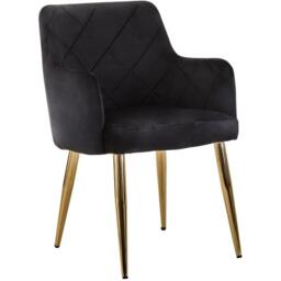 Interiors by Premier Tamzin Black Velvet Angular Dining Chair - thumbnail 2