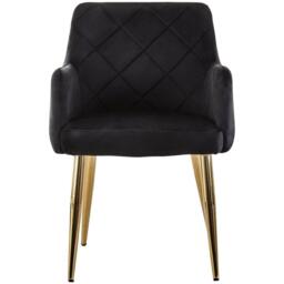 Interiors by Premier Tamzin Black Velvet Angular Dining Chair - thumbnail 1