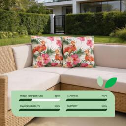 Streetwize Outdoor Flamingo Palm Print Scatter Cushions - Pa - thumbnail 4