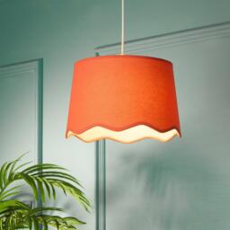 Lighting Collection Linen Scallop Edge Shade - thumbnail 1