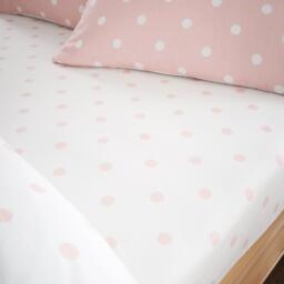 Catherine Lansfield Brushed Polka Dot Cotton Fitted Sheet