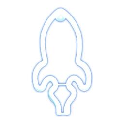 Litely Rocket LED Blue Neon Light - thumbnail 1