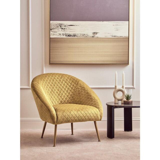 Interiors by Premier Tania Gold Velvet Occasional Chair - image 1