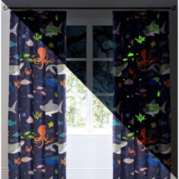 Bedlam Sea Life Kids Bedroom Pencil Pleat Curtains - thumbnail 2