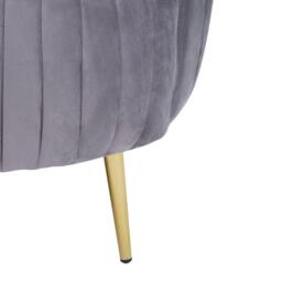 Fifty Five South Florina Grey Velvet Chair With Gold Legs - thumbnail 3