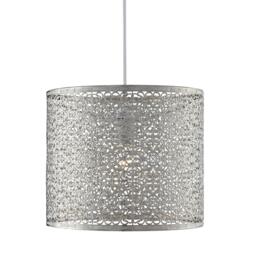 Lighting Collection Non Elec Chrome Cylinder Metal Pendant - thumbnail 2