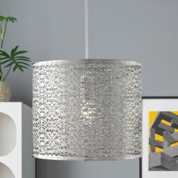 Lighting Collection Non Elec Chrome Cylinder Metal Pendant - thumbnail 1