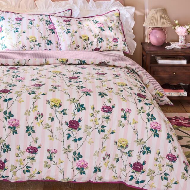 Cath Kidston Climbing Rose Stripe Cotton Duvet Cover Set - image 1