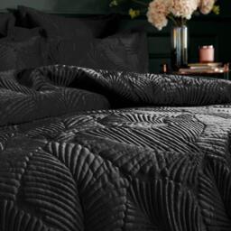 Paoletti Palmeria Quilted Velvet Duvet Set - thumbnail 2
