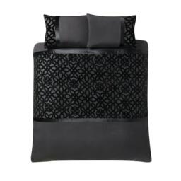Catherine Lansfield Lattice Cut Velvet Duvet Cover Set - thumbnail 4