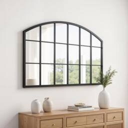 LIFE IDEAS Arched Wall Mirror for Decor Black Framed Wall - thumbnail 6