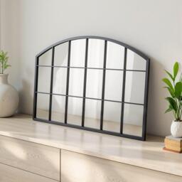 LIFE IDEAS Arched Wall Mirror for Decor Black Framed Wall - thumbnail 1