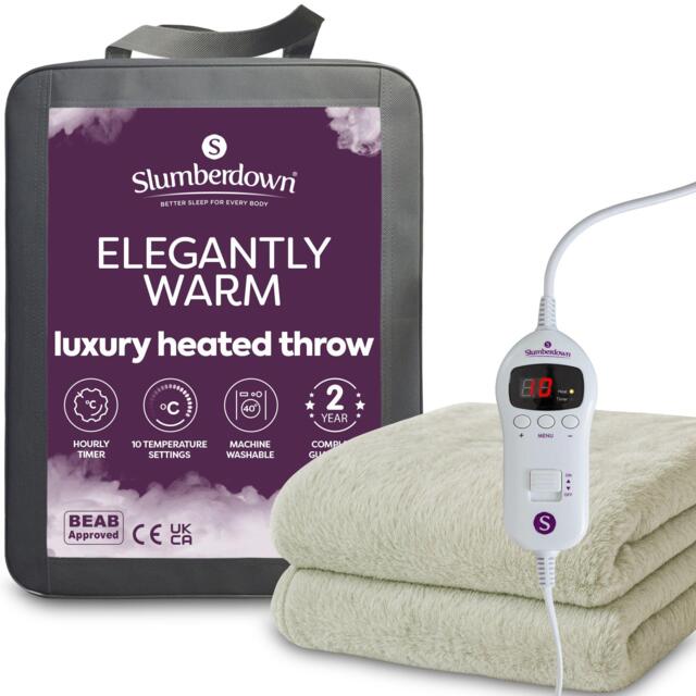 Slumberdown Elegantly Warm Luxury Heated Throw - image 1