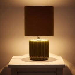 K Living Zoe Green Ceramic Table Lamp With Matching Velvet - thumbnail 2