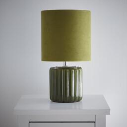 K Living Zoe Green Ceramic Table Lamp With Matching Velvet