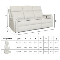 Aspire Kingsmere 3 Seater Power Recliner Sofa - thumbnail 7