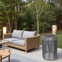 K Living Aurora Rattan Solar Rechargeable Lamp - thumbnail 2