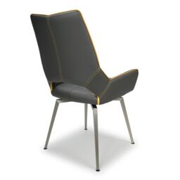 Shankar Set of 2 Mayfair Faux Leather Swivel Dining Chairs - thumbnail 2