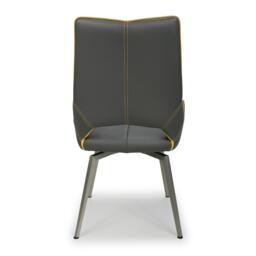 Shankar Set of 2 Mayfair Faux Leather Swivel Dining Chairs - thumbnail 5