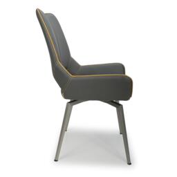 Shankar Set of 2 Mayfair Faux Leather Swivel Dining Chairs - thumbnail 3