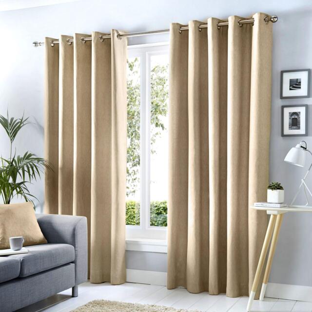Fusion Sorbonne 100% Cotton Pair of Eyelet Curtains - image 1