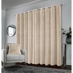Enhanced Living Hampton Cream Velvet Blackout Thermal Ring Curtain - thumbnail 5