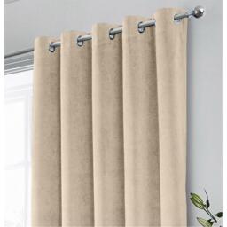 Enhanced Living Hampton Cream Velvet Blackout Thermal Ring Curtain - thumbnail 2