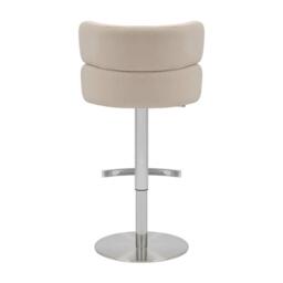 Shankar Mason Brushed Velvet Brushed Steel Base Bar Stool - thumbnail 3