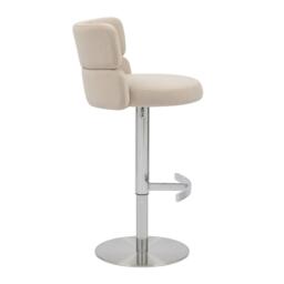 Shankar Mason Brushed Velvet Brushed Steel Base Bar Stool - thumbnail 2