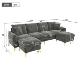 Urban Meuble Modular U-Shaped Sofa with Storage Ottomans - thumbnail 6