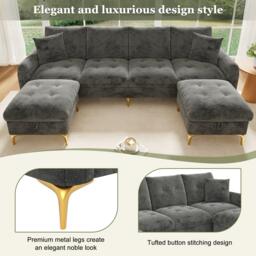 Urban Meuble Modular U-Shaped Sofa with Storage Ottomans - thumbnail 7